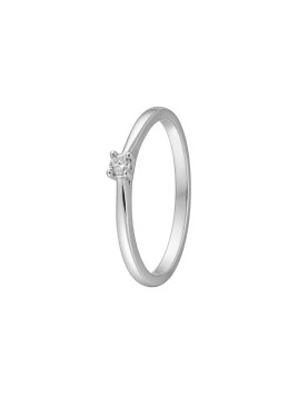 Anillo diamante de laboratorio en plata solitario talla redonda color G VS