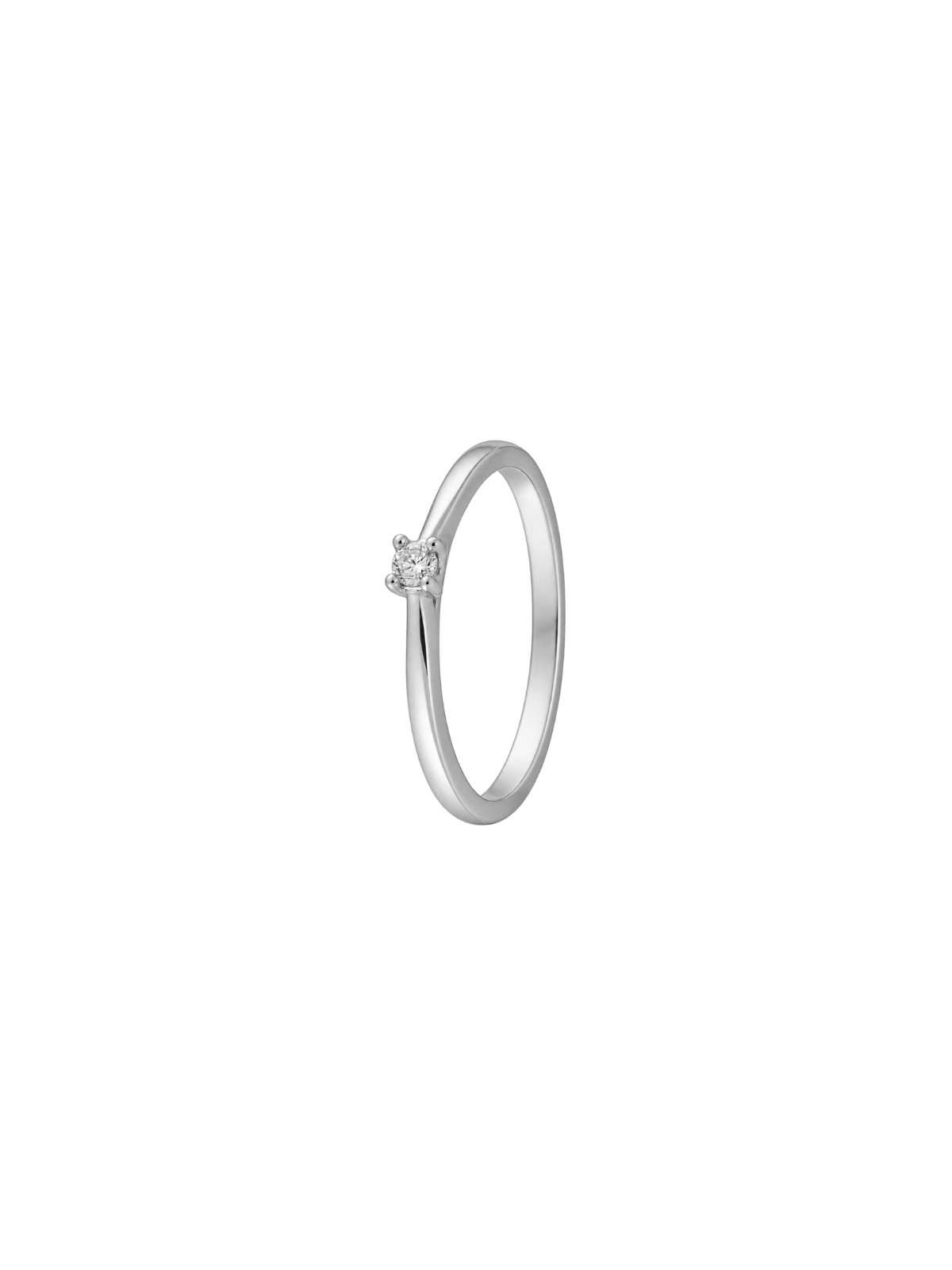 Anillo diamante de laboratorio en plata solitario talla redonda color G VS