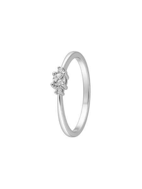 Anillo diamante de laboratorio en plata con 3 diamantes 0,13 ct