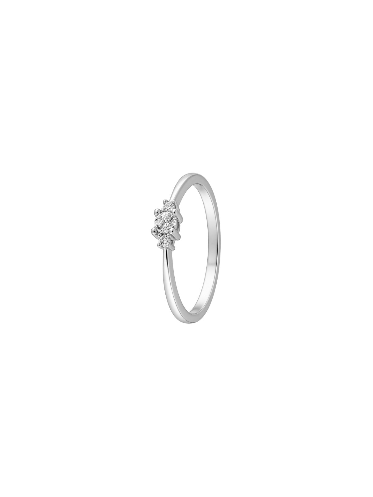 Anillo diamante de laboratorio en plata con 3 diamantes 0,13 ct