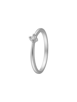 Anillo diamante de laboratorio en plata talla redonda color G VS