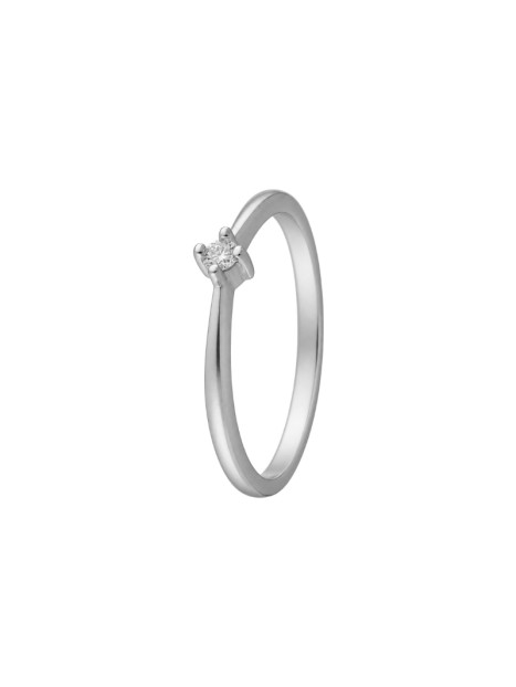 Anillo diamante de laboratorio en plata talla redonda color G VS