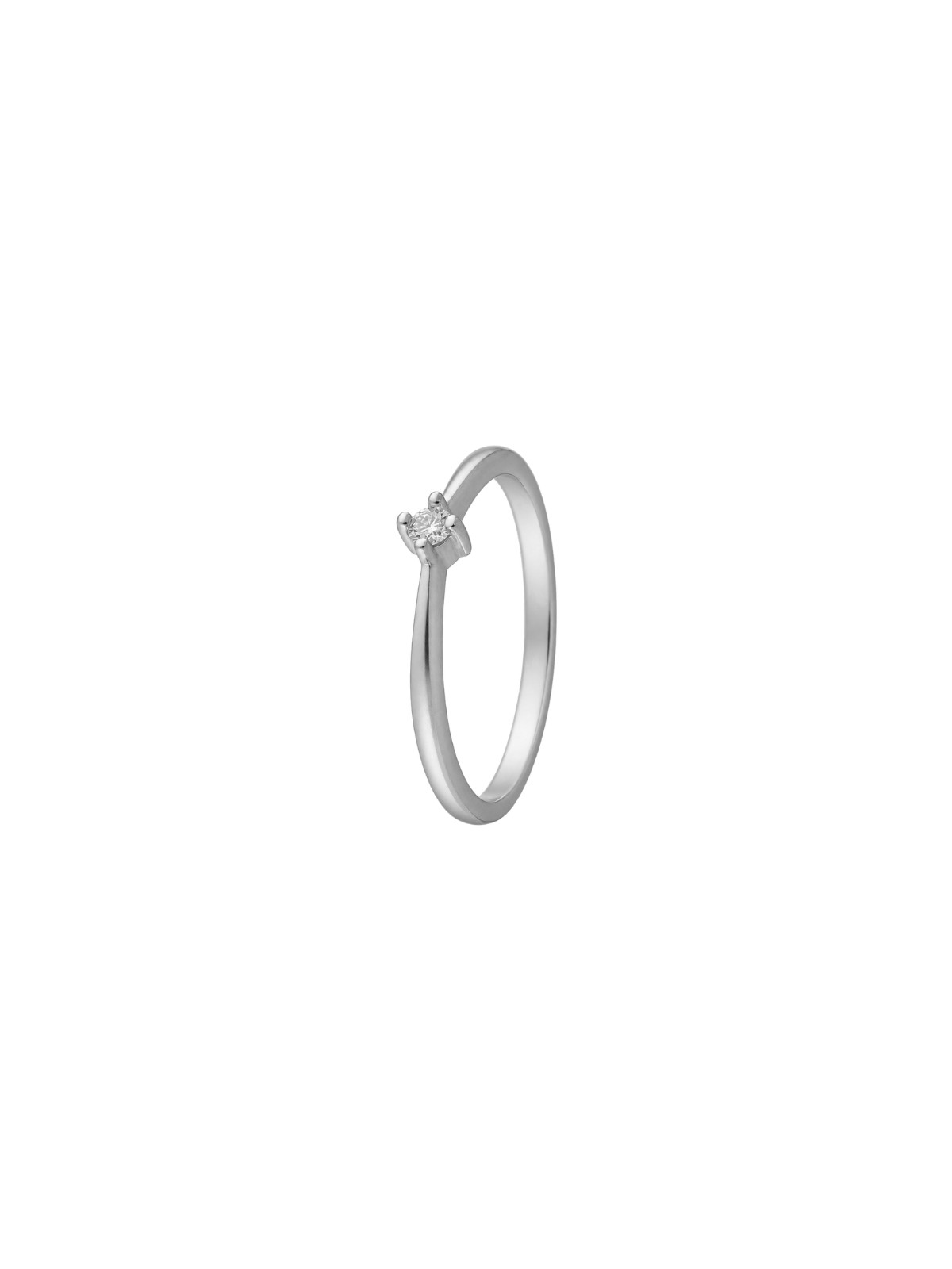 Anillo diamante de laboratorio en plata talla redonda color G VS
