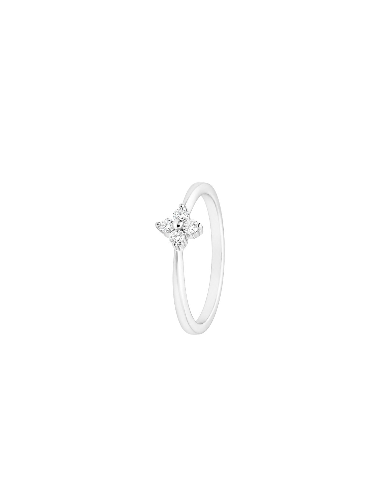 Anillo diamante de laboratorio en plata con 4 diamantes 0,152 ct