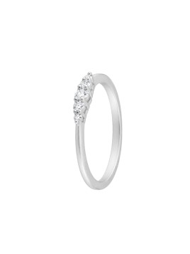 Anillo diamante de laboratorio en plata talla redonda color G VS