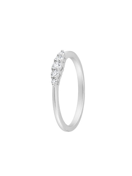 Anillo diamante de laboratorio en plata talla redonda color G VS