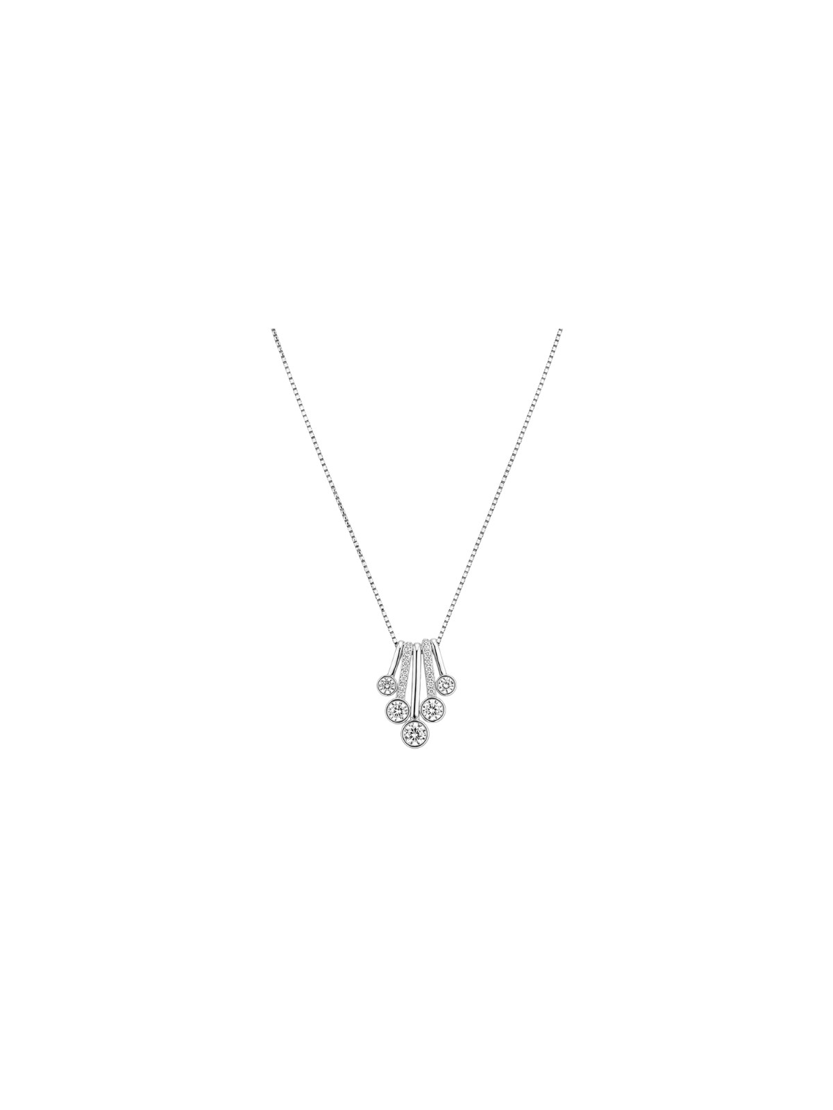 Gargantilla plata con cinco circonitas blancas