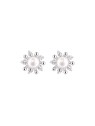 Pendientes de perlas sol con circonitas blancas