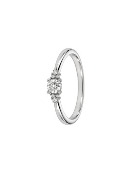 Anillo diamante de laboratorio en plata 925 con 7 diamantes de diferentes tamaños y 0,474 ct en total