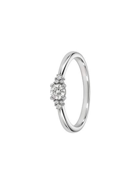 Anillo diamante de laboratorio en plata 925 con 7 diamantes de diferentes tamaños y 0,474 ct en total