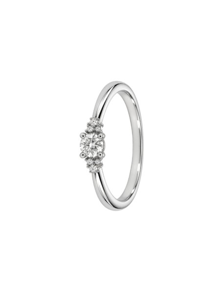 Anillo diamante de laboratorio en plata 925 con 7 diamantes de diferentes tamaños y 0,474 ct en total