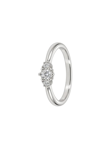 Anillo diamante de laboratorio en plata 925 con 3 diamantes de diferentes tamaños y 0,291 ct en total