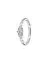 Anillo diamante de laboratorio en plata 925 con 3 diamantes de diferentes tamaños y 0,291 ct en total