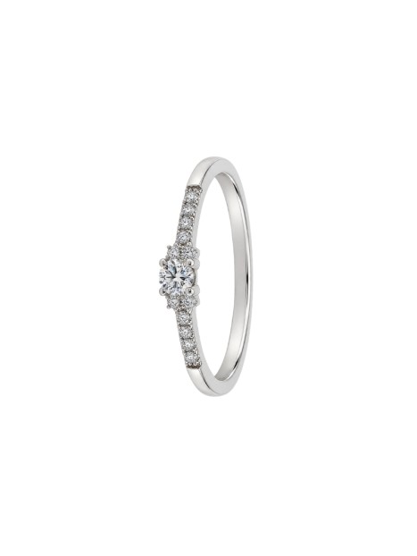 Anillo diamante de laboratorio en plata 925 con 13 diamantes de diferentes tamaños y 0,1942 ct en total