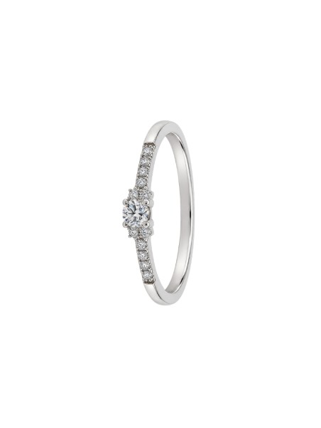 Anillo diamante de laboratorio en plata 925 con 13 diamantes de diferentes tamaños y 0,1942 ct en total