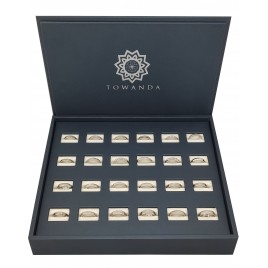 Expositor Alianzas Plata 24 Unidades para joyerías con estuche de polipiel y colección PALI