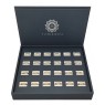 Expositor Alianzas Plata 24 Unidades para joyerías con estuche de polipiel y colección PALI