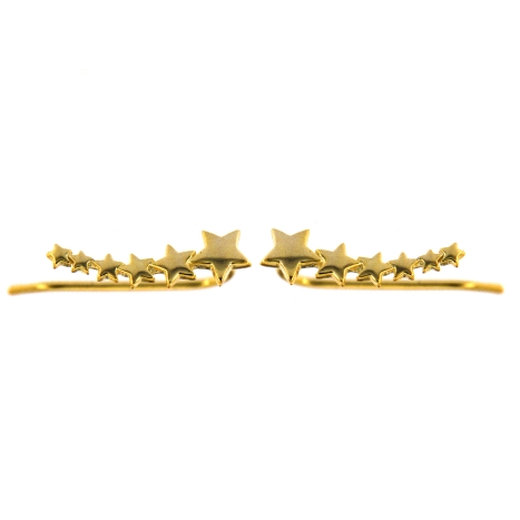 <p>Pendiente Estrella Dorado Liso en todo su alrededor en Plata de Primera Ley. </p>
<ul>
<li><strong>Material: </strong>Plata d