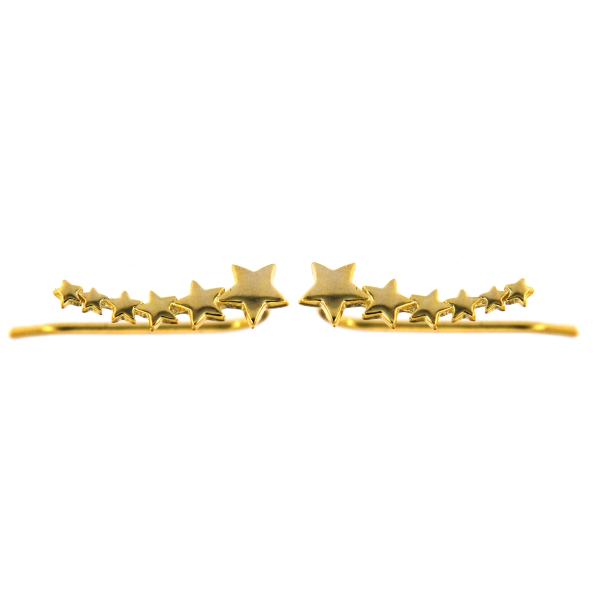 <p>Pendiente Estrella Dorado Liso en todo su alrededor en Plata de Primera Ley. </p>
<ul>
<li><strong>Material: </strong>Plata d