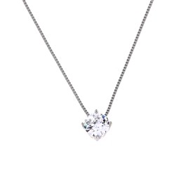 <p>Cadena de plata de 45 cm adornado con una circonita blanca con 6 mm</p>
<p>Material: Plata de Ley 925</p>
<p>Acabado: Baño de