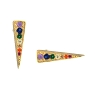 <p>Pendientes dorados originales en forma de triángulos con circonitas de colores en Plata Lisa de Primera Ley.</p>\n<ul>\n<li><