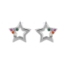 <p>Pendientes plateados pequeños en forma de estrellas decorado con circonitas de colores de Plata de Primera Ley.</p>\n<ul>\n<l