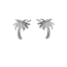 Pendientes de presión palmera lisa de Plata de Ley 925