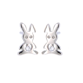 <p>Pendientes conejos en plata de ley.</p>