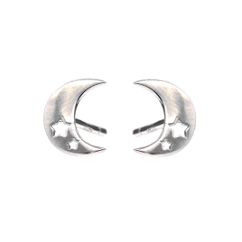 <p>Pendientes luna en plata de ley.</p>