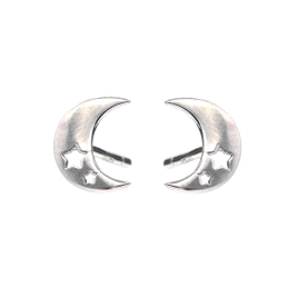 <p>Pendientes luna en plata de ley.</p>