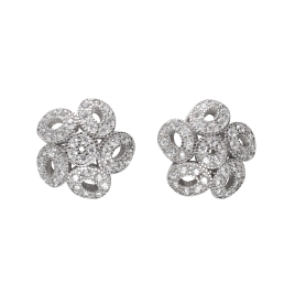 <p>Plata pendientes de presión con circonitas</p>