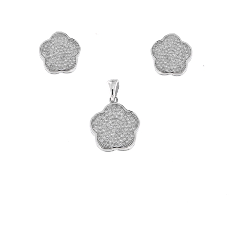 PLATA JUEGO GARGANTILLA Y PENDIENTES