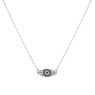 Gargantilla plata ojo protector con circonitas blancas y color zafiro