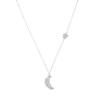 Gargantilla plata luna con estrella lateral en Plata de Ley 925