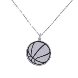Colgante de Plata con Diseño de Aficiones. Baloncesto