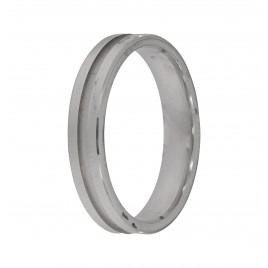 alianza de plata 925MM mate y brillo 4 mm