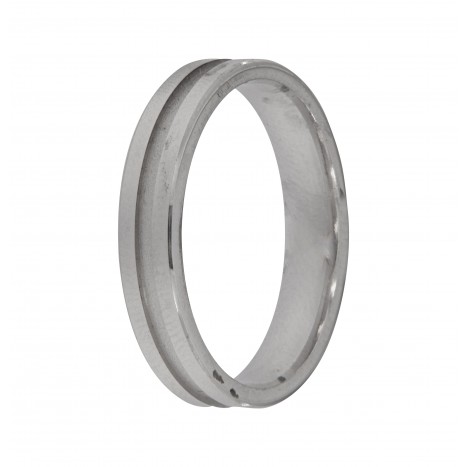 alianza de plata 925MM mate y brillo 4 mm