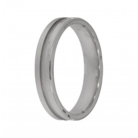 alianza de plata 925MM mate y brillo 4 mm