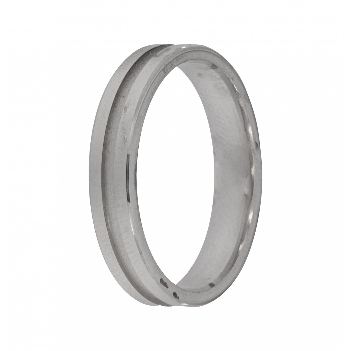 alianza de plata 925MM mate y brillo 4 mm