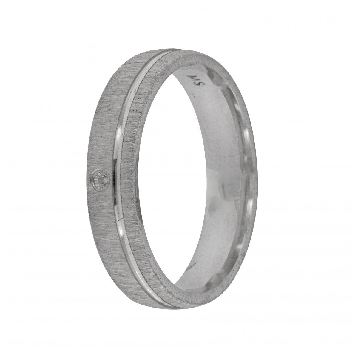 alianza de plata 925MM circonita pequeña centro 4 mm