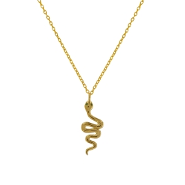Gargantilla dorada serpiente de cuerpo ondulado