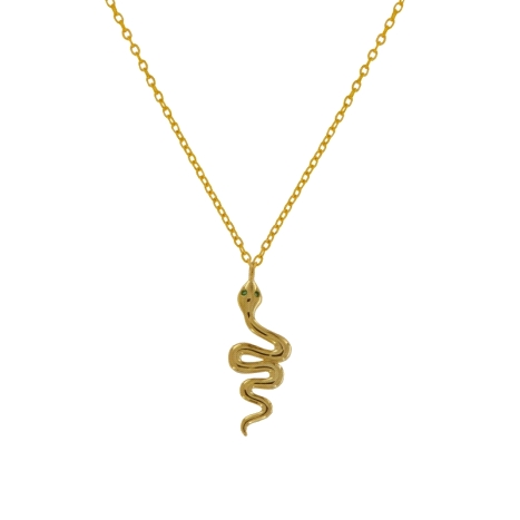 Gargantilla dorada serpiente de cuerpo ondulado