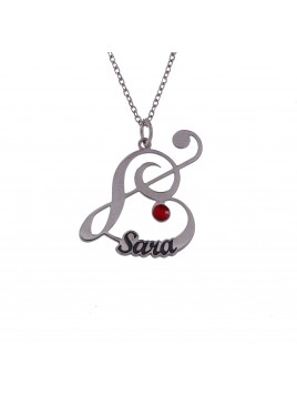 COLGANTE CORAZÓN EN FORMA DE NOTA MUSICAL