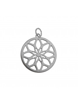 COLGANTE PLATA MANDALA FLOR