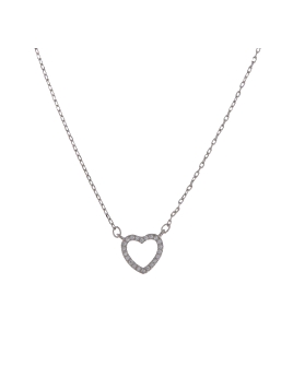 Gargantilla plata corazón con circonitas blancas