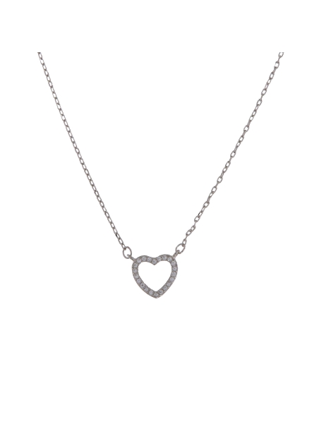 Gargantilla plata corazón con circonitas blancas