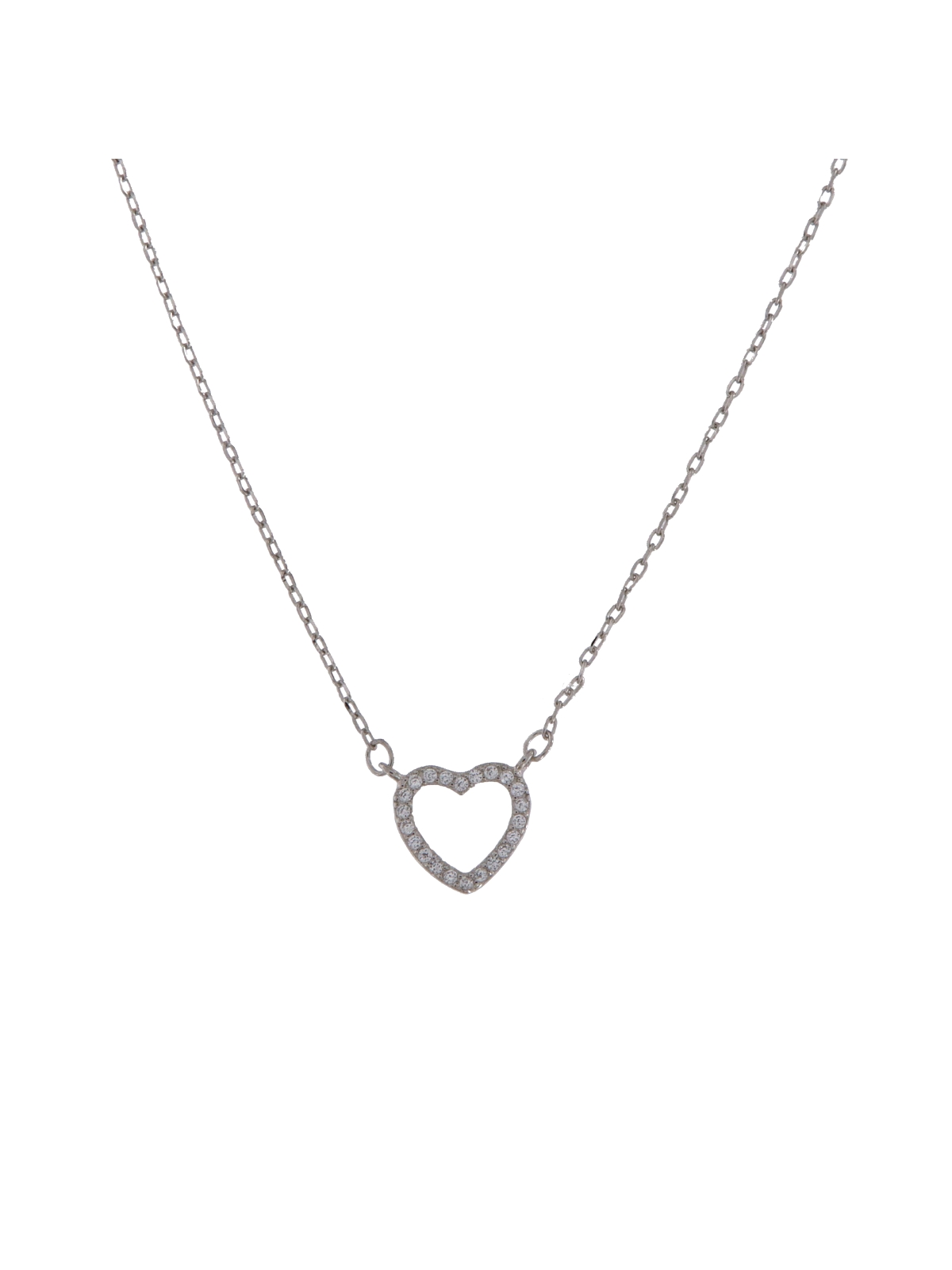 Gargantilla plata corazón con circonitas blancas