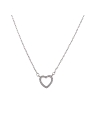 Gargantilla plata corazón con circonitas blancas