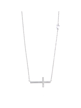 GARGANTILLA PLATA CRUZ HORIZONTAL