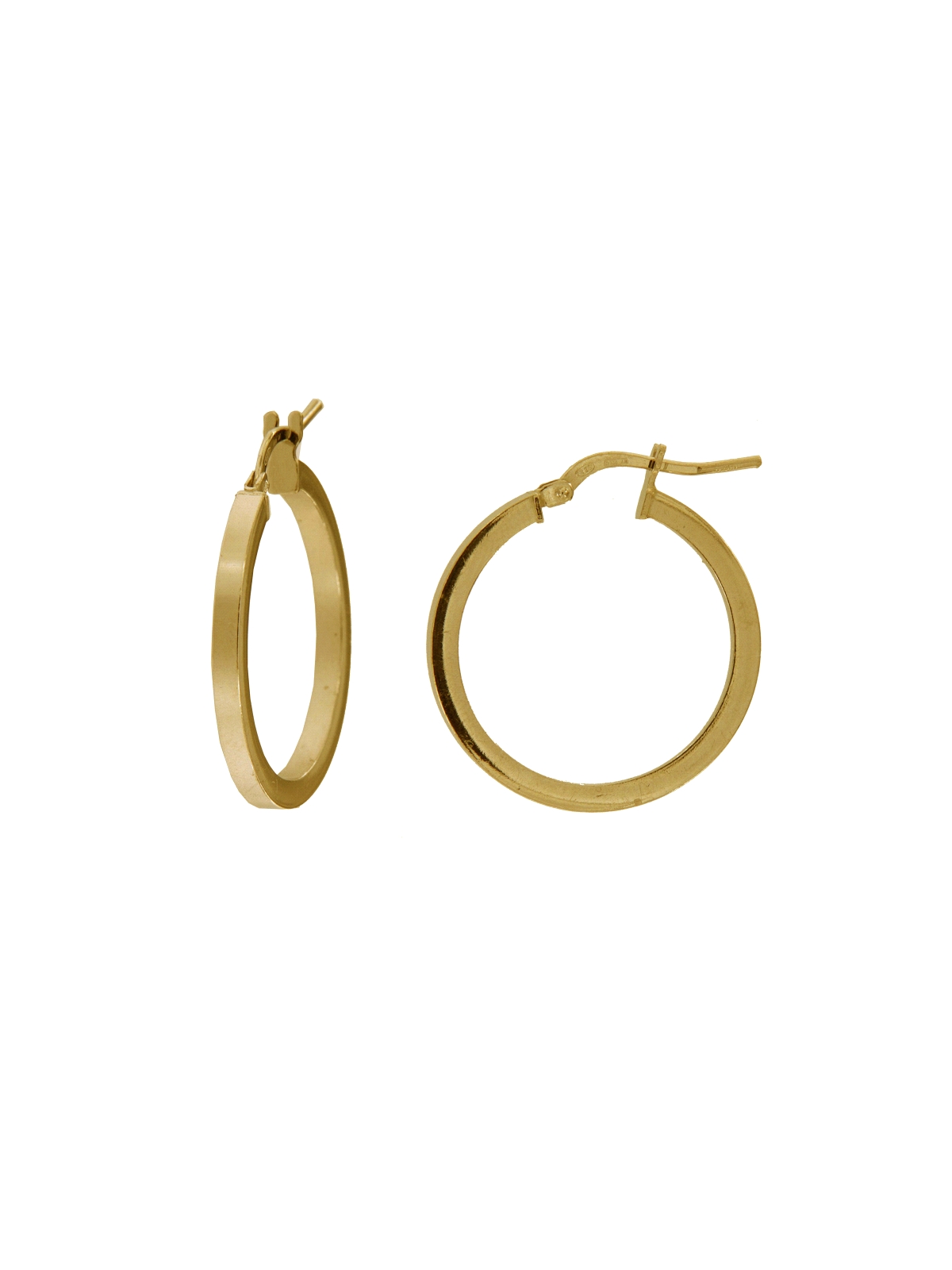 AROS DE PLATA PLANOS DORADOS 20 MM